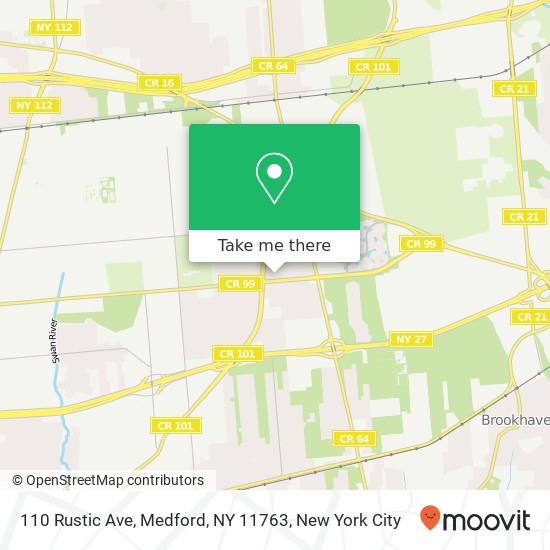 Mapa de 110 Rustic Ave, Medford, NY 11763