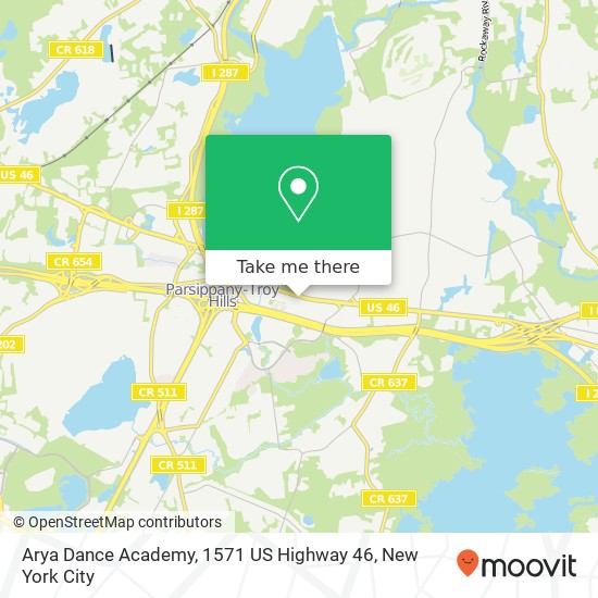 Mapa de Arya Dance Academy, 1571 US Highway 46