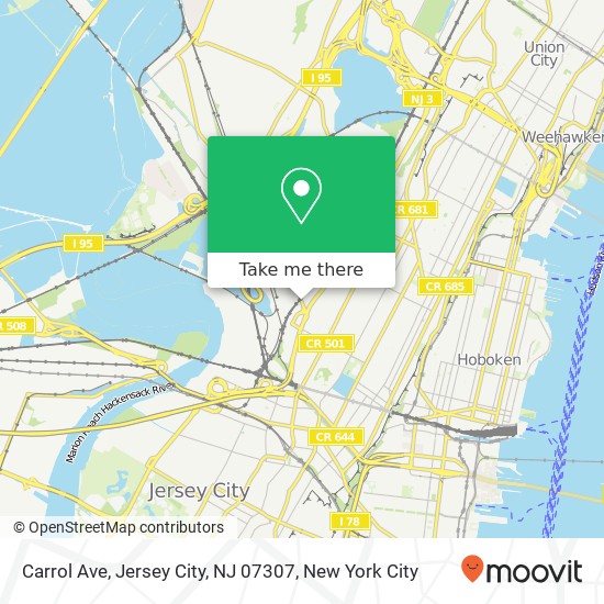Carrol Ave, Jersey City, NJ 07307 map