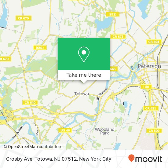 Mapa de Crosby Ave, Totowa, NJ 07512