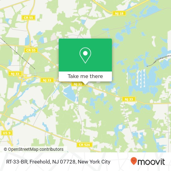 Mapa de RT-33-BR, Freehold, NJ 07728