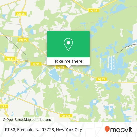 Mapa de RT-33, Freehold, NJ 07728
