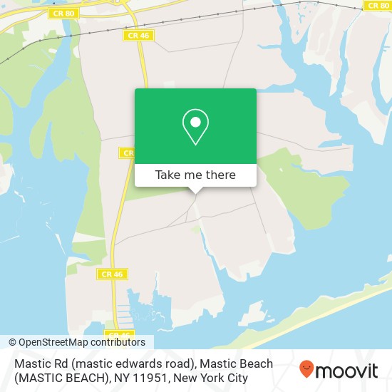 Mastic Rd (mastic edwards road), Mastic Beach (MASTIC BEACH), NY 11951 map