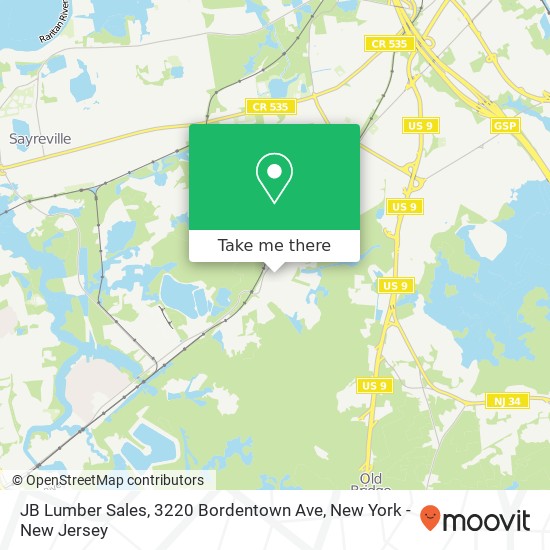 Mapa de JB Lumber Sales, 3220 Bordentown Ave