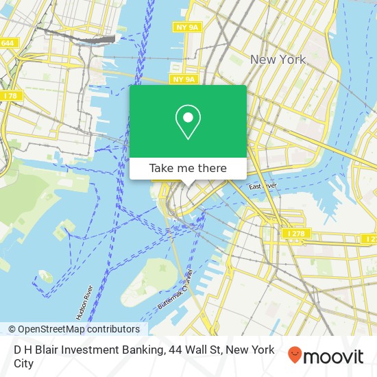D H Blair Investment Banking, 44 Wall St map