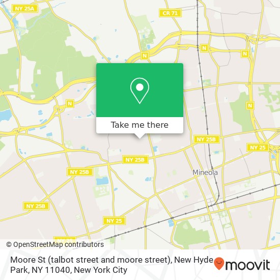 Mapa de Moore St (talbot street and moore street), New Hyde Park, NY 11040