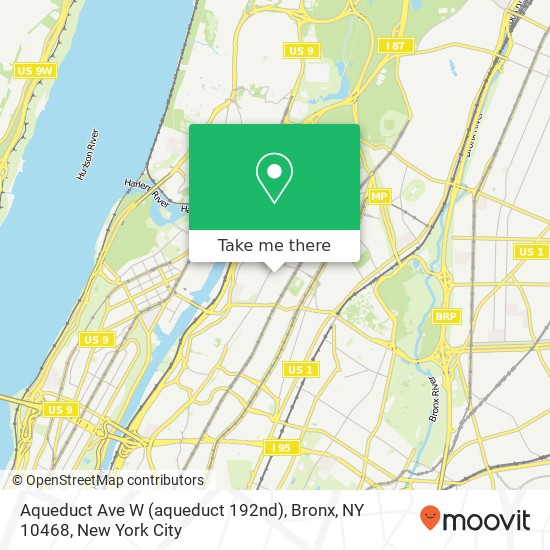 Mapa de Aqueduct Ave W (aqueduct 192nd), Bronx, NY 10468