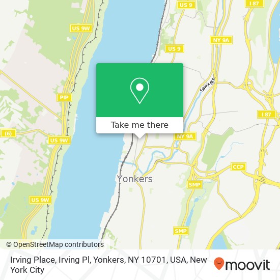 Mapa de Irving Place, Irving Pl, Yonkers, NY 10701, USA