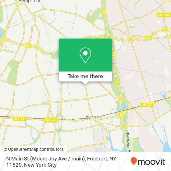 Mapa de N Main St (Mount Joy Ave / main), Freeport, NY 11520