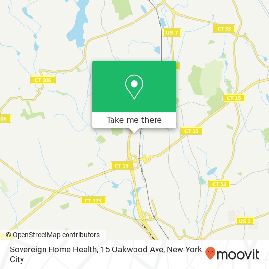 Mapa de Sovereign Home Health, 15 Oakwood Ave