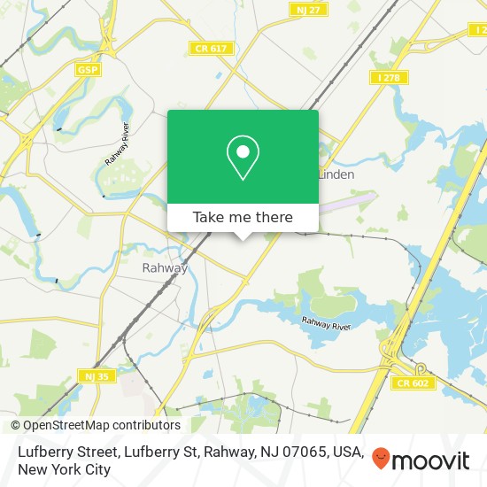 Mapa de Lufberry Street, Lufberry St, Rahway, NJ 07065, USA