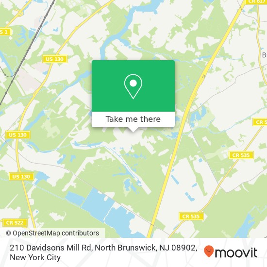 Mapa de 210 Davidsons Mill Rd, North Brunswick, NJ 08902