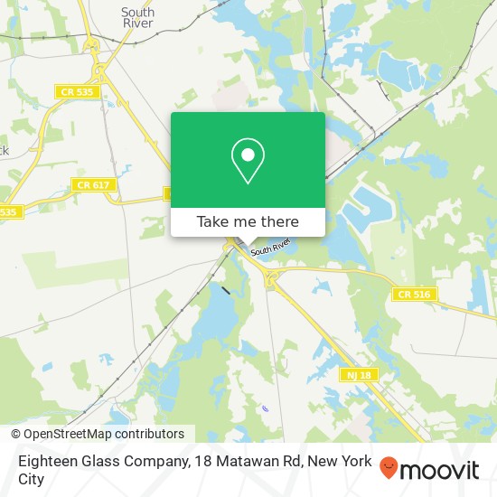 Mapa de Eighteen Glass Company, 18 Matawan Rd