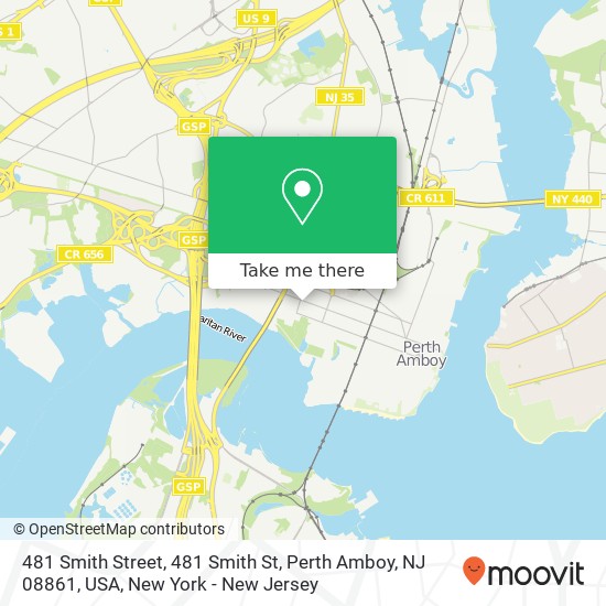 Mapa de 481 Smith Street, 481 Smith St, Perth Amboy, NJ 08861, USA