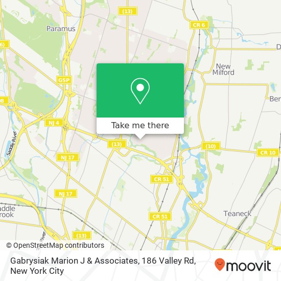 Mapa de Gabrysiak Marion J & Associates, 186 Valley Rd