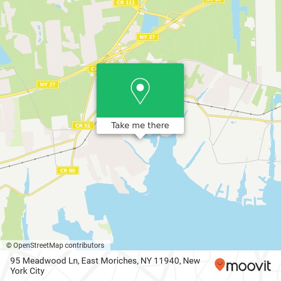 95 Meadwood Ln, East Moriches, NY 11940 map