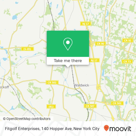 Mapa de Fitgolf Enterprises, 140 Hopper Ave