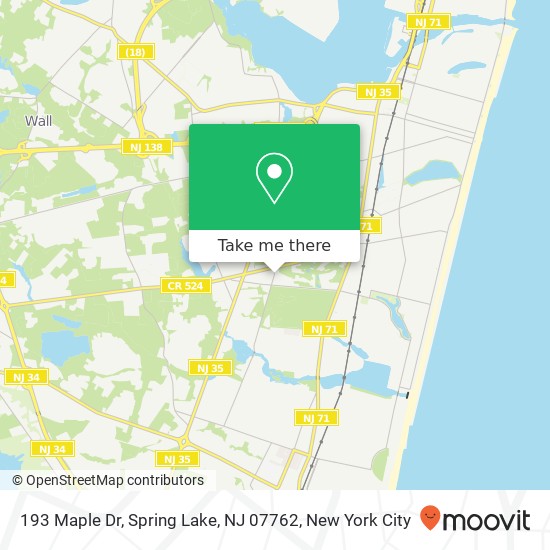Mapa de 193 Maple Dr, Spring Lake, NJ 07762