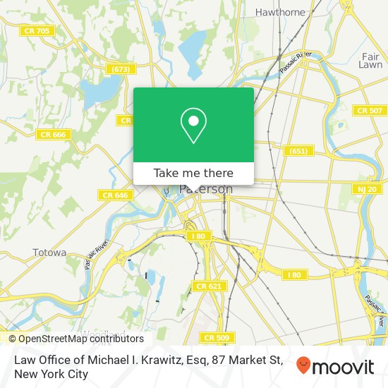 Mapa de Law Office of Michael I. Krawitz, Esq, 87 Market St