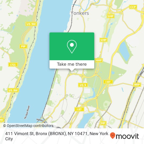 411 Vimont St, Bronx (BRONX), NY 10471 map