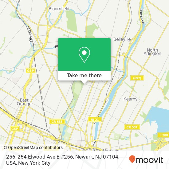 Mapa de 256, 254 Elwood Ave E #256, Newark, NJ 07104, USA