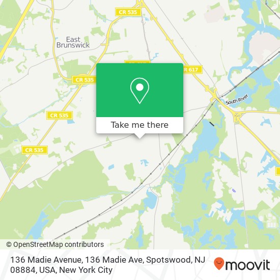 Mapa de 136 Madie Avenue, 136 Madie Ave, Spotswood, NJ 08884, USA