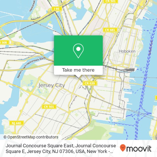 Mapa de Journal Concourse Square East, Journal Concourse Square E, Jersey City, NJ 07306, USA