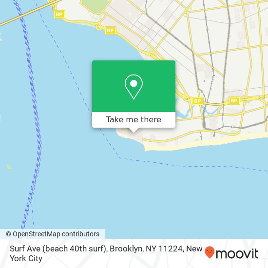 Mapa de Surf Ave (beach 40th surf), Brooklyn, NY 11224