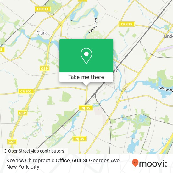 Kovacs Chiropractic Office, 604 St Georges Ave map