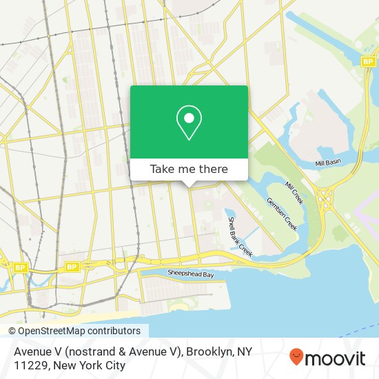 Mapa de Avenue V (nostrand & Avenue V), Brooklyn, NY 11229