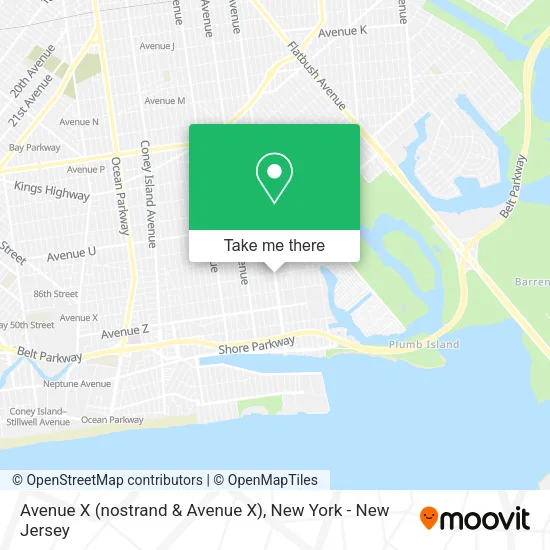 Avenue X (nostrand & Avenue X) map