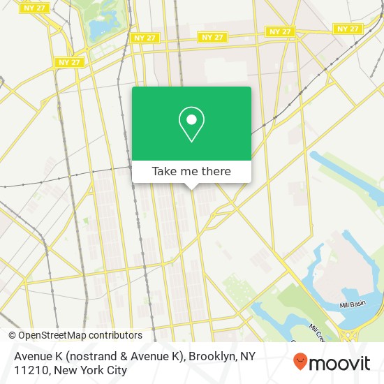 Mapa de Avenue K (nostrand & Avenue K), Brooklyn, NY 11210