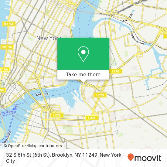 Mapa de 32 S 6th St (6th St), Brooklyn, NY 11249