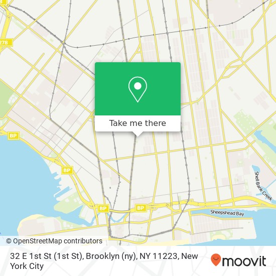 32 E 1st St (1st St), Brooklyn (ny), NY 11223 map