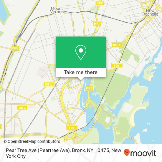 Mapa de Pear Tree Ave (Peartree Ave), Bronx, NY 10475