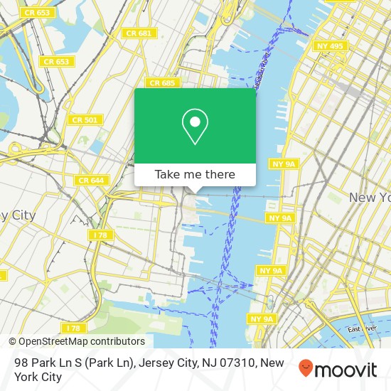 98 Park Ln S (Park Ln), Jersey City, NJ 07310 map
