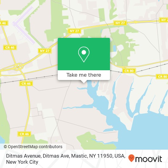 Ditmas Avenue, Ditmas Ave, Mastic, NY 11950, USA map