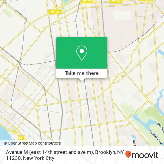 Mapa de Avenue M (east 14th street and ave m), Brooklyn, NY 11230