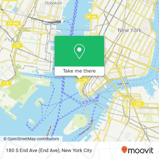 Mapa de 180 S End Ave (End Ave), New York, NY 10280