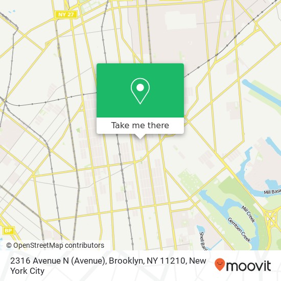 Mapa de 2316 Avenue N (Avenue), Brooklyn, NY 11210