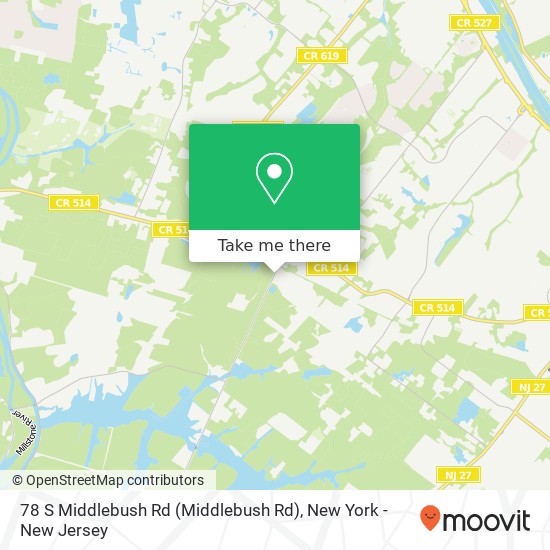 Mapa de 78 S Middlebush Rd (Middlebush Rd), Somerset, NJ 08873