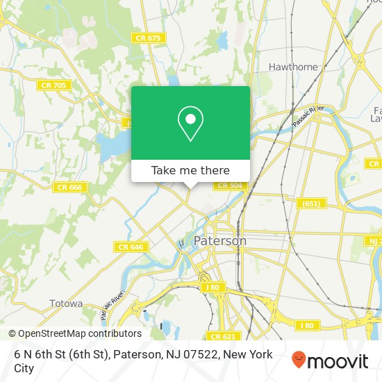 Mapa de 6 N 6th St (6th St), Paterson, NJ 07522