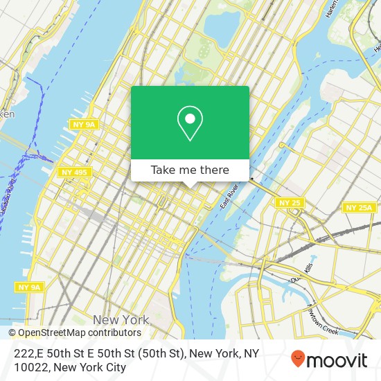 222,E 50th St E 50th St (50th St), New York, NY 10022 map