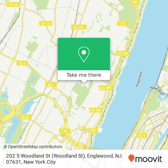 Mapa de 202 S Woodland St (Woodland St), Englewood, NJ 07631