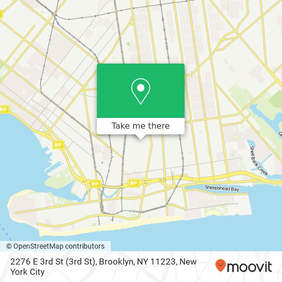 Mapa de 2276 E 3rd St (3rd St), Brooklyn, NY 11223