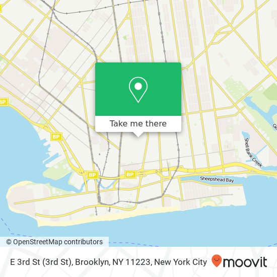 E 3rd St (3rd St), Brooklyn, NY 11223 map