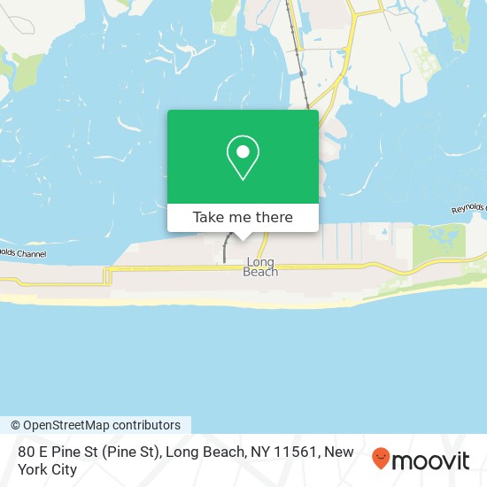 Mapa de 80 E Pine St (Pine St), Long Beach, NY 11561
