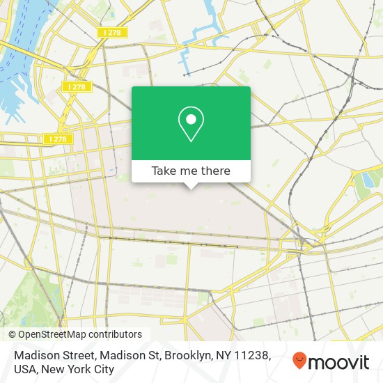 Madison Street, Madison St, Brooklyn, NY 11238, USA map