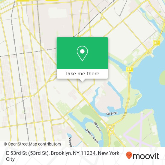 Mapa de E 53rd St (53rd St), Brooklyn, NY 11234