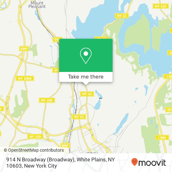 Mapa de 914 N Broadway (Broadway), White Plains, NY 10603